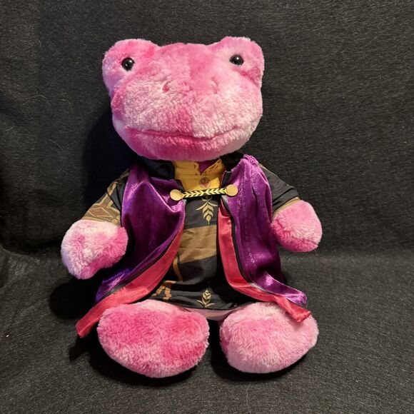 Build A Bear Frog Pink TOADally Tie Dye Size 16" Wearing Frozen II Anna Clothes - Picture 2 of 9